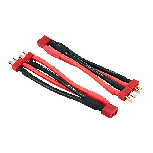 2pcs T-Plug Parallel Y- Harness 12awg 2 Male 1 Female for Lipo RC Battery ESC(B100-2)
