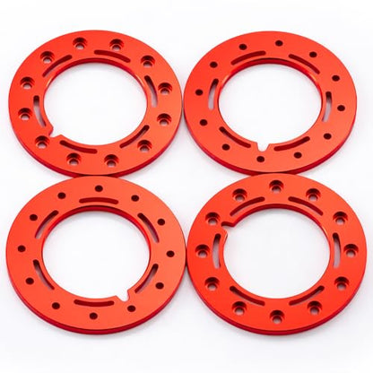 Aluminum 1.55inch Beadlock Ring 1Set/4PCS for AXIAL UTB18 D90 TF2 CC01 AX90069 MST JIMNY 1/10 RC Crawler Truck Car Wheels (Red) - color: Red