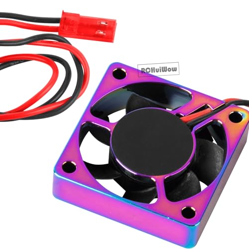 RC 40 * 40MM 14000 RPM Motor Cooling Fan Brushless Motor Heat Sink 4.8-8.4V Upgrades Part for 1/10 1/8 4068 4092 4074 RC Car Brushless Motor，Alloy High Speed Heatsink Cooling Fan,2PCS