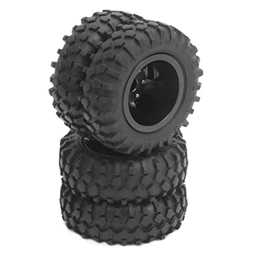 VGEBY RC Tires, Dually Rear Twin Tire Set with 55mm Diameter 1/10 Scale Truck Wheels 2Pcs Black for Off-Road Racing Hobbyists and RC Enthusiasts