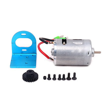540 Brushed Motor Adjustable Mount W/Fan 27T Gear Upgrade Parts for 1/18 Wltoys A959 A969 A979 K929 RC Car A580048 (Blue)