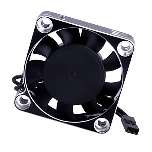 Motor Cooling Fan RC Model Heatsink 16000RPM ESC Cooling Fan for RC Car Truck Buggy Crawler 1/8 1/10 Scale 540 550 Brushless Motor (Black-Silver) - color: Black-Silver