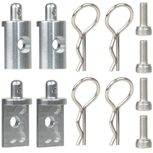 4Pcs Aluminum Body Mounts Body Shell Posts for 1/12 Scale Tamiya CW-01 Chassis Lunch Box Midnight Pumpkin Upgrades Parts (Silver) - color: Silver