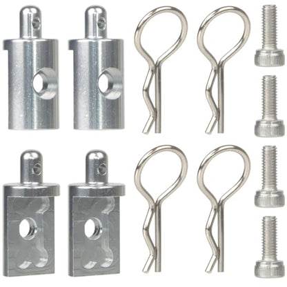 4Pcs Aluminum Body Mounts Body Shell Posts for 1/12 Scale Tamiya CW-01 Chassis Lunch Box Midnight Pumpkin Upgrades Parts (Silver) - color: Silver