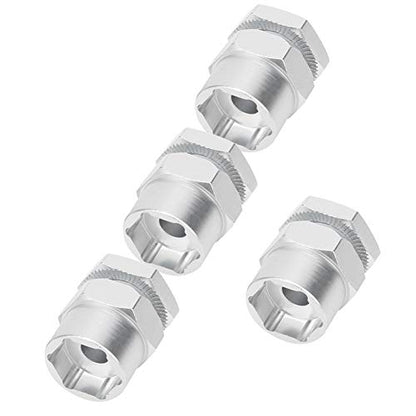 VGEBY Hex Adapter, 12mm to 17mm Wheel Hub Extension for RC Car Conversion, RC Crawler Accessories, Silver Model Car Upgrades for RC Enthusiasts, DIY Projects, Off-Road Crawling