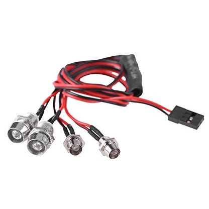 4Leds LED Headlights and taillights kit Accessories with Traxxass HSP Tamiya Redcat axial Flows SCX10 RC car Card, LED RC car Headlight and taillight kit Accessories