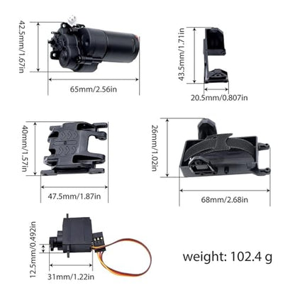 Rc Accessories for TRX4M for Bronco for Defender for JJRC C8809 C8801 1/18 2-Speed Gearbox Assembly Transmission Motor Set with Servo RC Crawler