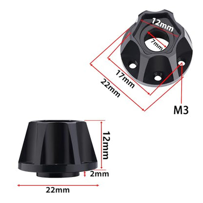 DJX 4pcs 12mm Aluminum Wheel Hex Hub Adapter Accessories Wheel Extension for 1/10 RC Crawler 1.9inch or 2.2inch Wheel Rim TRX4 Axial SCX10 D901(Black 12mm) - size: 12mm