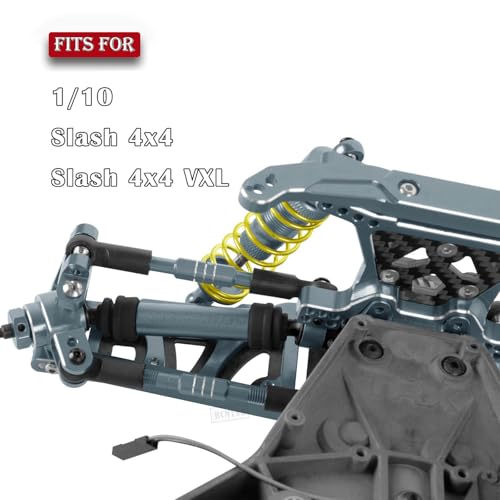 Upgrades Part for 1/10 Slash 4x4 VXL,Alloy Suspension Arm,Shock Absorber,Caster Block,Steering Blocks,Stub Axle Carriers,Steering Bellcranks,Shock Tower,Body Mounts,Drive Shaft,Links,Titanium - color: Titanium - (1 Set)