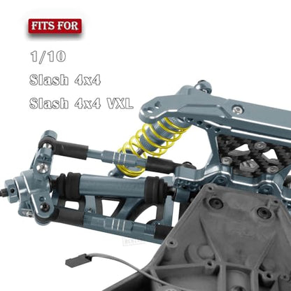 Upgrades Part for 1/10 Slash 4x4 VXL,Alloy Suspension Arm,Shock Absorber,Caster Block,Steering Blocks,Stub Axle Carriers,Steering Bellcranks,Shock Tower,Body Mounts,Drive Shaft,Links,Titanium - color: Titanium - (1 Set)
