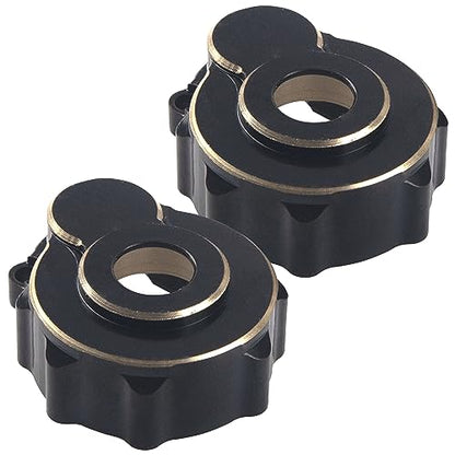 1Pair ShareGoo Brass Steering Knuckle Portal Cover Steering Carrier Counterweight Compatible with Traxxas TRX4 1/10 RC Crawler Car (Black)