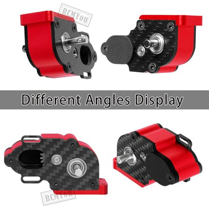 Aluminum LCG Transmission Gearboxes Upgrades Part for SCX10 SCX10 II 90046 90047,RC Crawler Car Alloy Transmission Gearbox Hop Ups,Red - color: Red - Scx10