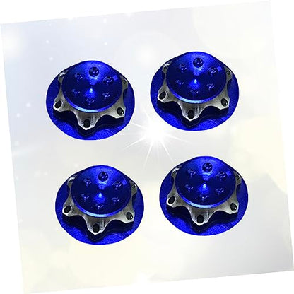 4Pcs 17mm Aluminium Alloy Wheel Hub Cover Non Nut for 1/8 RC Car Truck CNC Machined Crawler Wheel Hub Nut Blue