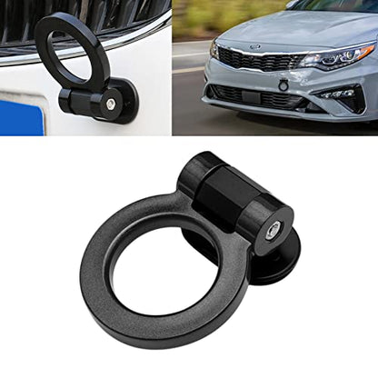 x xotic tech JDM Track Racing Style Bumper Trailer Tow Hook Ring Decoration Sticker Universal Fit All Car Truck SUV, Black - color: Black