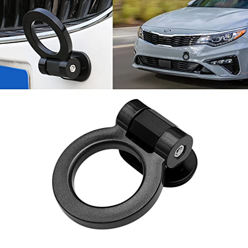 x xotic tech JDM Track Racing Style Bumper Trailer Tow Hook Ring Decoration Sticker Universal Fit All Car Truck SUV, Black - color: Black