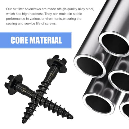 MLY 5 PCS Air Box Screw, BAS01003 Air Filter Housing Retaining Bolts, Steel Air Box Bolt Screws Replacement OEM#11549031 6509605AA, Compatible with Chrysler Chevrolet Dodge Jeep Pontiac (Black)