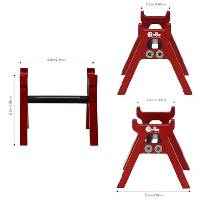 RC Car Stand Aluminum Alloy RC Car Static Display Stand RC Work Stand for 1/18 1/24 TRX4M FCX18 SCX24 FCX24 RC Car Upgrade Parts (Red) - color: Red
