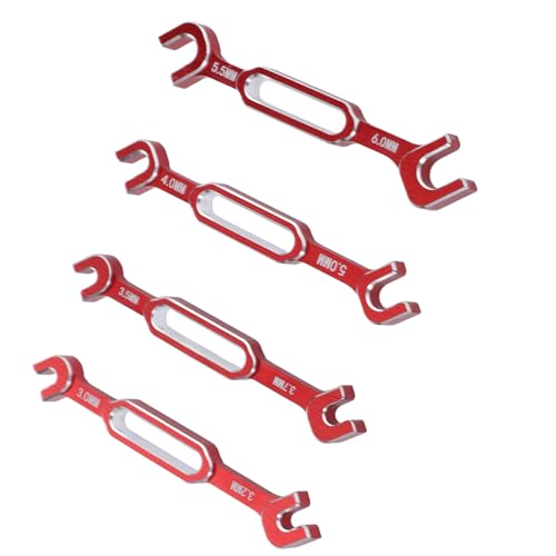 RC Turnbuckle Wrench Kit Set 3.0 3.2 3.5 3.7 4.0 5.0 5.5 6.0mm Aluminum Alloy (Red) - color: Red