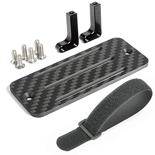 Carbon Fiber Battery Tray ESC Receiver Mount for 1/10 SCX10 RC Crawler Cheater Rigs LCG Chassis Lower Center of Gravity Rails - color: Black