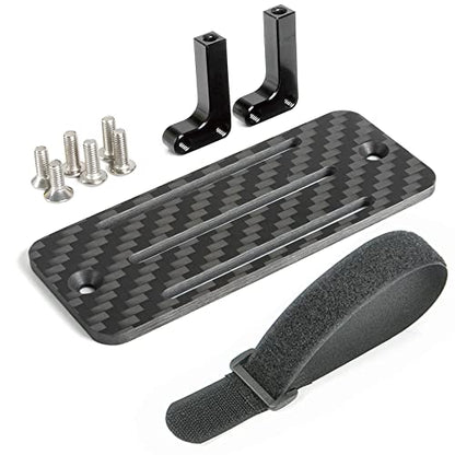 Carbon Fiber Battery Tray ESC Receiver Mount for 1/10 SCX10 RC Crawler Cheater Rigs LCG Chassis Lower Center of Gravity Rails - color: Black