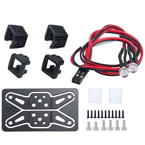 RC Car LED Lights Headlights Headlamp Square Lens Spotlight 2PCS Compatible with 1/10 RC Crawler Car TRX4 TRX6 Axial SCX10 90046 RR10 D90 Upgrades Parts (A-Striped) - color: A-Striped