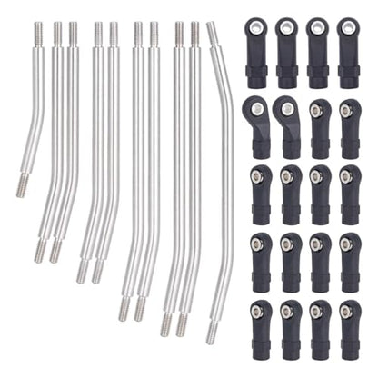 RC Models Parts For Axial For SCX10 II 90046 1/10 10Pcs Stainless Steel Links Rod Set With Ball End 313/324mm Wheelbase RC Crawler Car Upgrade Parts(313mm) - size: 313mm