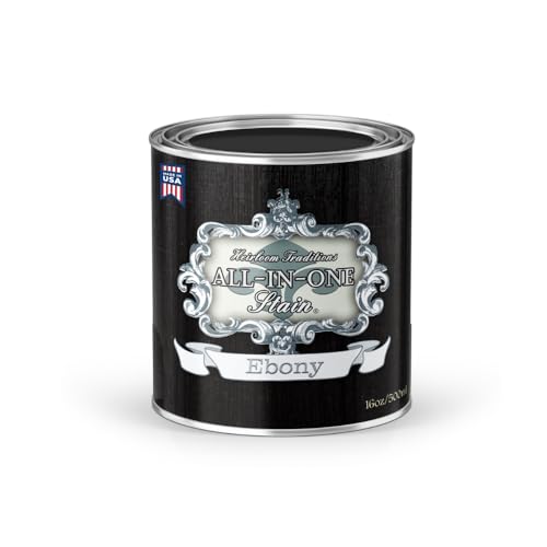 All-in-ONE Gel Stain - Ebony (Warm Black) - 16oz - color: Ebony, size: 16 Fl Oz