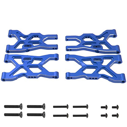 Metal Front & Rear Suspension Arms Set Upgrades Parts Compatible with Arrma 1/8 Infraction 4X4 MEGA/Vendetta 4X4 3S BLX RC Car (Blue) - color: Blue
