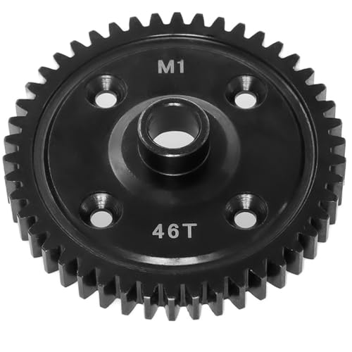 Hardened Steel Spur Gear 46T M1.0 for Traxxas 1/8 Sledge Monster Truck, Machined Steel Upgraded Parts - size: 46T