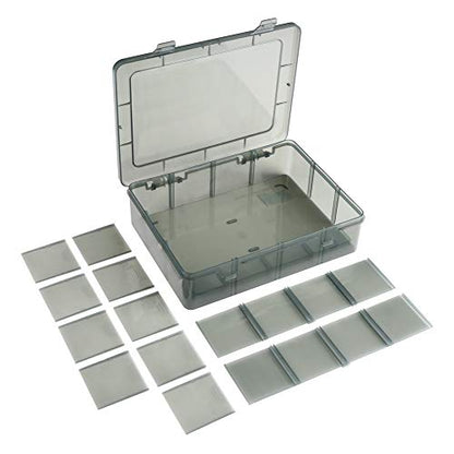 Vidifor 12 Girds Large Plastic Craft Storage Containers, Compartment Storage Container, Parts Storage Box with Adjustable Dividers for Sewing Arts, Washi Tape Batteries Electronics Parts and more - size: 12 Grids (No Printed) 1 Pack