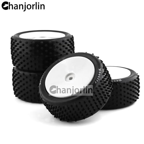 1/10 RC Off Road Front and Rear Tires and Wheels Rims 12mm Hex Racing Tyres For 1:10 Scale Buggy Car Tamiya TD4 TT-02B DF-02 Serpent Spyder SRX2 SRX4 XRAY XB2 Tekno EB410 yokomo yz4 4PCS