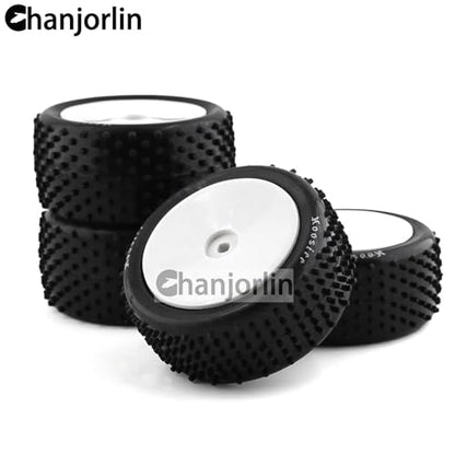 1/10 RC Off Road Front and Rear Tires and Wheels Rims 12mm Hex Racing Tyres For 1:10 Scale Buggy Car Tamiya TD4 TT-02B DF-02 Serpent Spyder SRX2 SRX4 XRAY XB2 Tekno EB410 yokomo yz4 4PCS