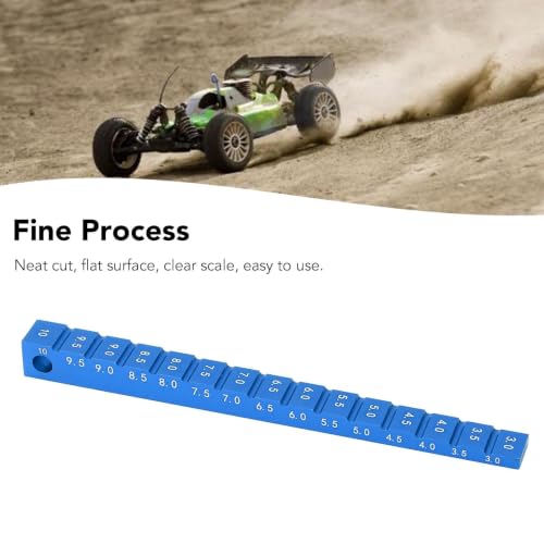 Ride Height Gauge, Aluminum Alloy Chassis Ride Height Gauge 3‑10mm 0.1-0.4in Ride Height Gauge Ruler for 1/10 RC Drift Car (Blue) - color: Blue