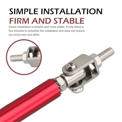 2 PCS Car Bumper Splitter Strut Rods, Adjustable 7.87" - 9.84" Automotive Splitter Strut Rods, Aluminum Alloy Bumper Lip Reinforcement Accessories, Universal for Most Cars (Red) - color: Red