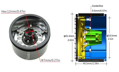 RC 2.2 Aluminum Alloy Beadlock Wheels and Tires Upgrades Accessories Rims for 1/10 SCX10 TRX4RC4WD and D90 RC Crawler Axial Remote Control Car (4pc) (Black Silver) - color: Black Silver