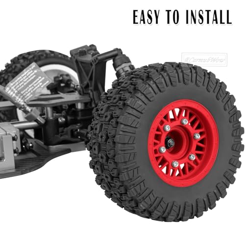 RC Wheels and Tires Truck Tires Short Course Tires for 1/10 Scale Car Arrm a Senton,Slash 2WD 4×4,Axia1,Rc 4wd,Red cat,Plastic Wheels Rubber Tires,4pcs,Red - color: Red(4pcs)