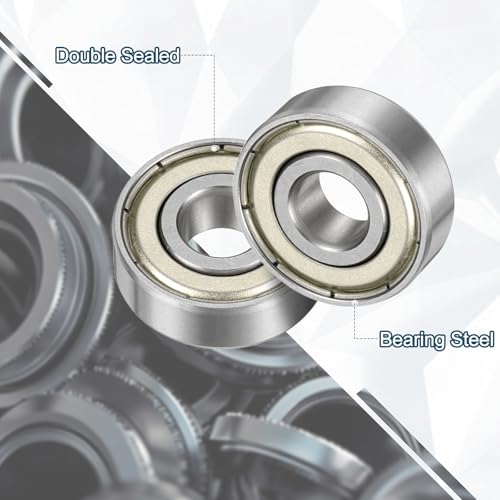 uxcell 3 Pcs 1603ZZ Deep Groove Ball Bearing 5/16" x 7/8" x 9/32" Double Metal Sealed, Chrome Steel Bearings - size: 1603ZZ 5/16" x 7/8" x 9/32"