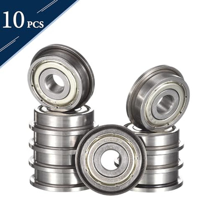 F626ZZ Flanged Ball Bearing, ID 6mm x OD 19mm x Width 6mm Miniature Bearings, Double Metal Shielded Deep Groove Bearings, Pre-Lubricated (GCr15) Chrome Steel 10pcs - size: F626ZZ 6mmx19mmx6mm