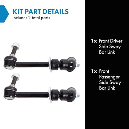 TRQ Front Driver and Passenger Side Sway Bar Link Set 2 Piece Compatible with 10 Dodge Ram 2500 4WD 10 Dodge Ram 3500 4WD 11-13 2500 4WD 11-12 3500 4WD - style: PSA30973
