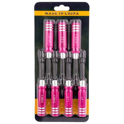 7-in-1 Mini Hex Screwdriver Set (1.5mm, 2.0mm,2.5mm & Box Wrench (4.0,5.5mm) Nut Screw Driver|RC Tool Kit|Phillips| Compatible with TRX4M SCX24 1/24 1/18 1/16 RC Cars Drone Repair(Purple) - color: Purple