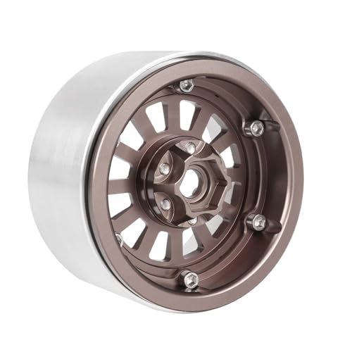 Aluminum 2.2" Beadlock Wheel Offset -10mm Metal Rims for SCX10 RR10 TRX4 VS4-10 Gen8 1/10 RC Crawler Car Upgrade Parts (12-Spoke, Bronze) - color: 12-Spoke, Bronze