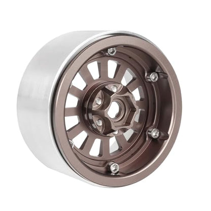 Aluminum 2.2" Beadlock Wheel Offset -10mm Metal Rims for SCX10 RR10 TRX4 VS4-10 Gen8 1/10 RC Crawler Car Upgrade Parts (12-Spoke, Bronze) - color: 12-Spoke, Bronze