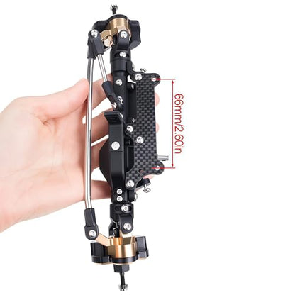 AMK Capra 1.9 Portal Axles Kit 857G, 4WS Front & Rear Axles with Isokinetic 3-Section CVD Shafts, 52° Max Steering, Low CG Battery Tray for Axial Capra 1.9 UTB10 1/10 RC Crawler Upgrade (Silvery) - color: Silvery