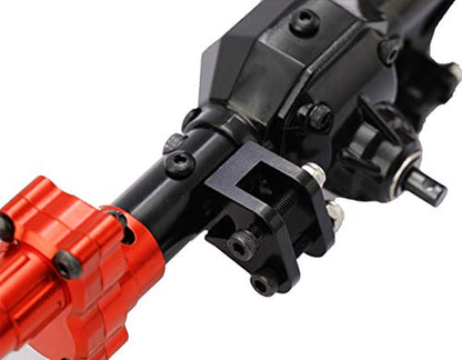 Latest Model Aluminum Portal Front and Rear Axle for 1/10 Axial Wraith 90018 90048 90053 90018 90020 90045 90056 RR10 RC Model Crawler Car (Black with Red)
