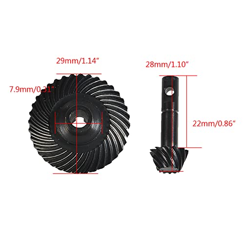 Heavy Duty Bevel Helical Overdrive Gear RC Car Bevel Gear 8T 24T/27T/30T/33T AR44 for 1/10 RC Rock Crawler Axial SCX10 II Axle Portal Spare Parts (33T 8T) - size: 33T 8T