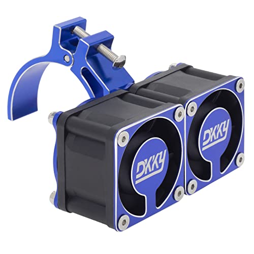 DKKY RC Motor Cooling Fan Heatsink 20000 RPM 54-58mm Ajustable Mount for ARRMA Axial 1/5 1/6 1/7 RC Models with 1717 5687 56113 2028 Motor (Blue) - color: Blue