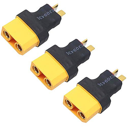 Deans Style Male to Female Adapter, 3 Pcs - size: T male to XT90 female