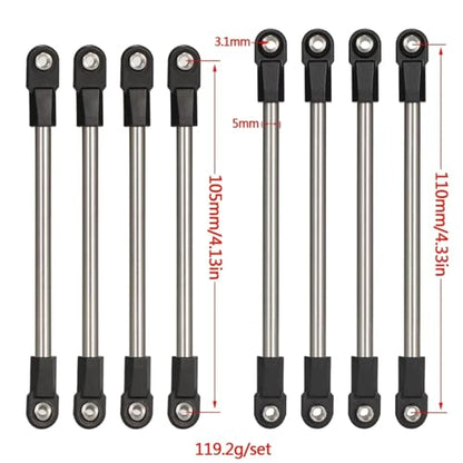 RC Models Parts For SCX10 D90 TF2 1/10 Steel 275mm Wheelbase 5mm Links Set With Straight Angled M4 Rod Ends RC Crawler For Chassis DIY