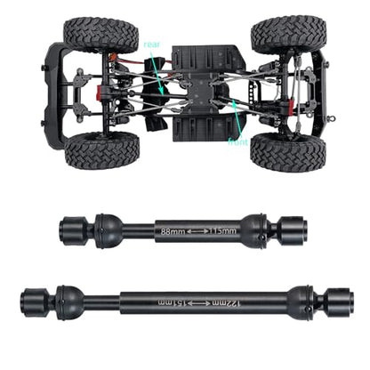 RC Drive Shaft Steel Front & Rear Driveshaft 88-115mm & 122-151mm | For Axial SCX10 III AXI03027 Base camp 1/10, RC Crawler Car, Upgrade Part