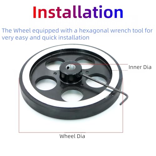 95mm Metal Drive Wheel Inner Dia 6mm Aluminum Master Wheels Rubber Tires for Smart Robot Chassis Car 1Pc - color: 6mm Inner Dia, size: 95mm Wheel Dia